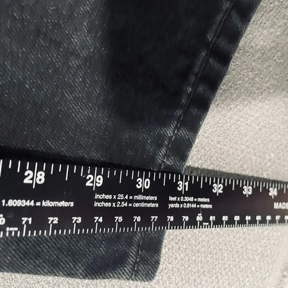 Levi's 505 Men's Black Jeans 38x31 Regular Fit Straight Leg Denim 00505-0260